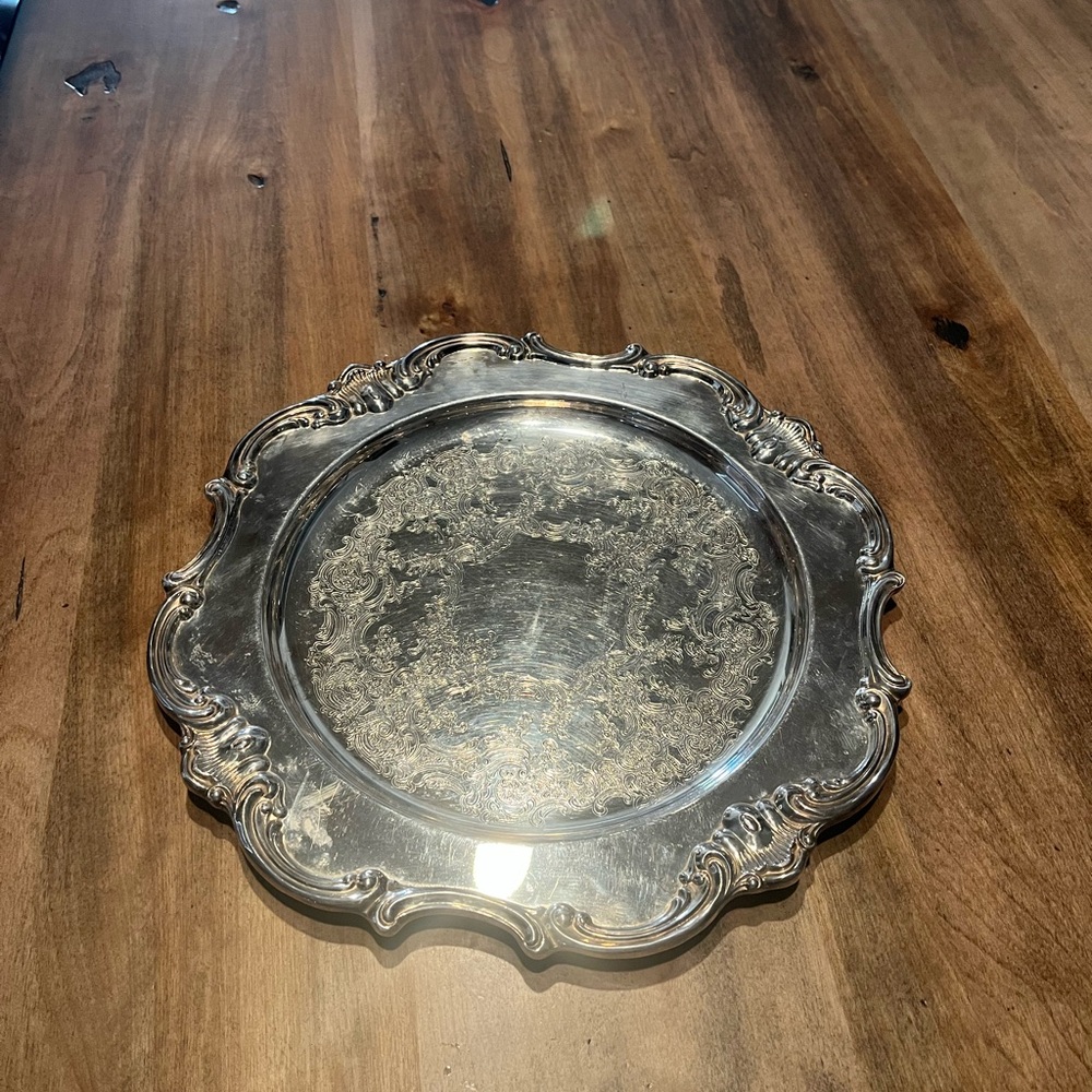 Gorham Silver Ornate Serving Tray antique Strasbourg yc3137 12 inch